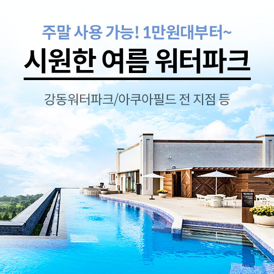 주말 사용 가능! 1만원대부터~ 시원한 여름 워터파크 강동워터파크/아쿠아필드 전 지점 등 